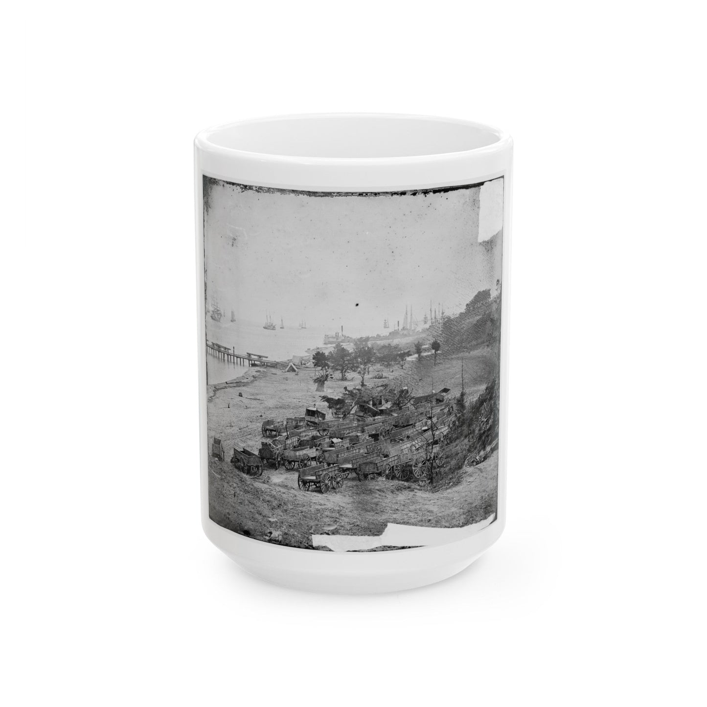 Yorktown, Va. Federal Wagon Park (U.S. Civil War) White Coffee Mug-15oz-The Sticker Space