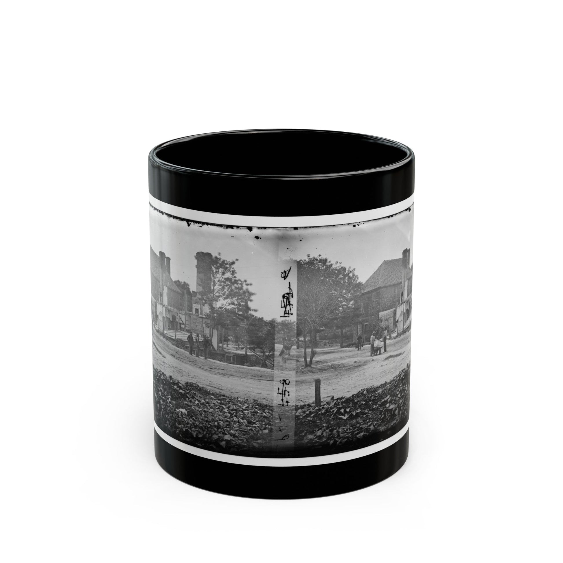 Yorktown, Va. Headquarters Of Gen. John B. Magruder (U.S. Civil War) Black Coffee Mug-11oz-The Sticker Space