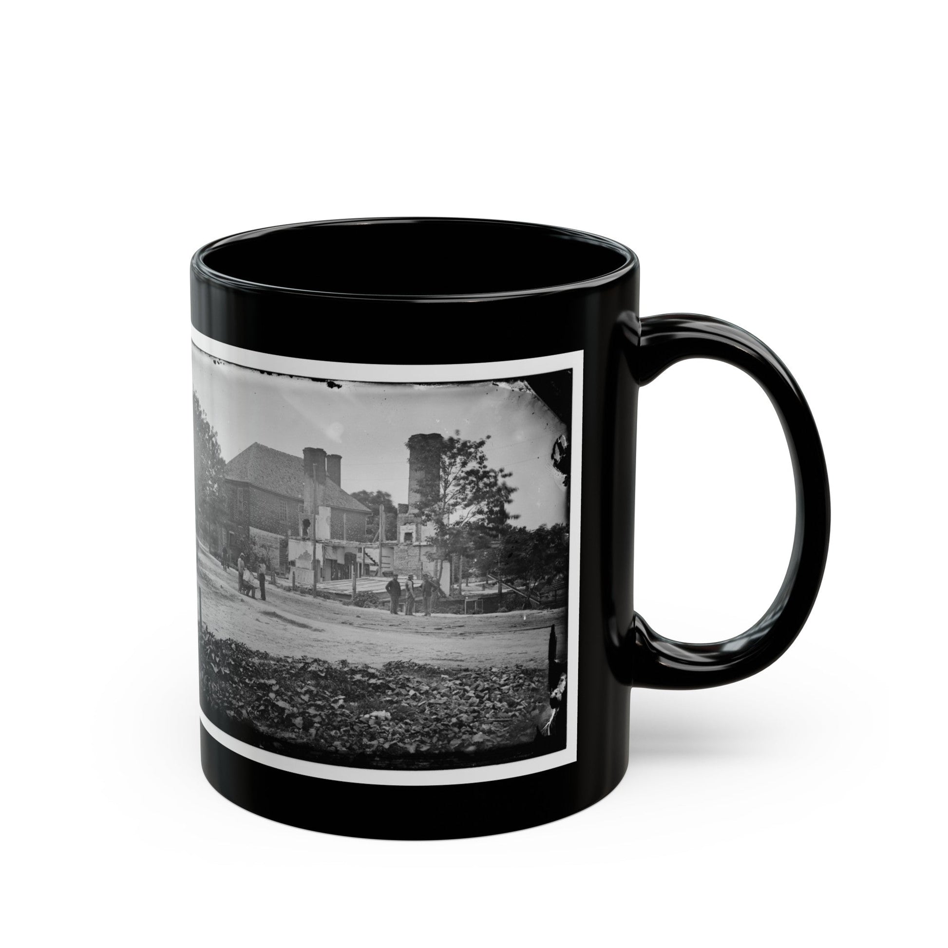 Yorktown, Va. Headquarters Of Gen. John B. Magruder (U.S. Civil War) Black Coffee Mug-The Sticker Space