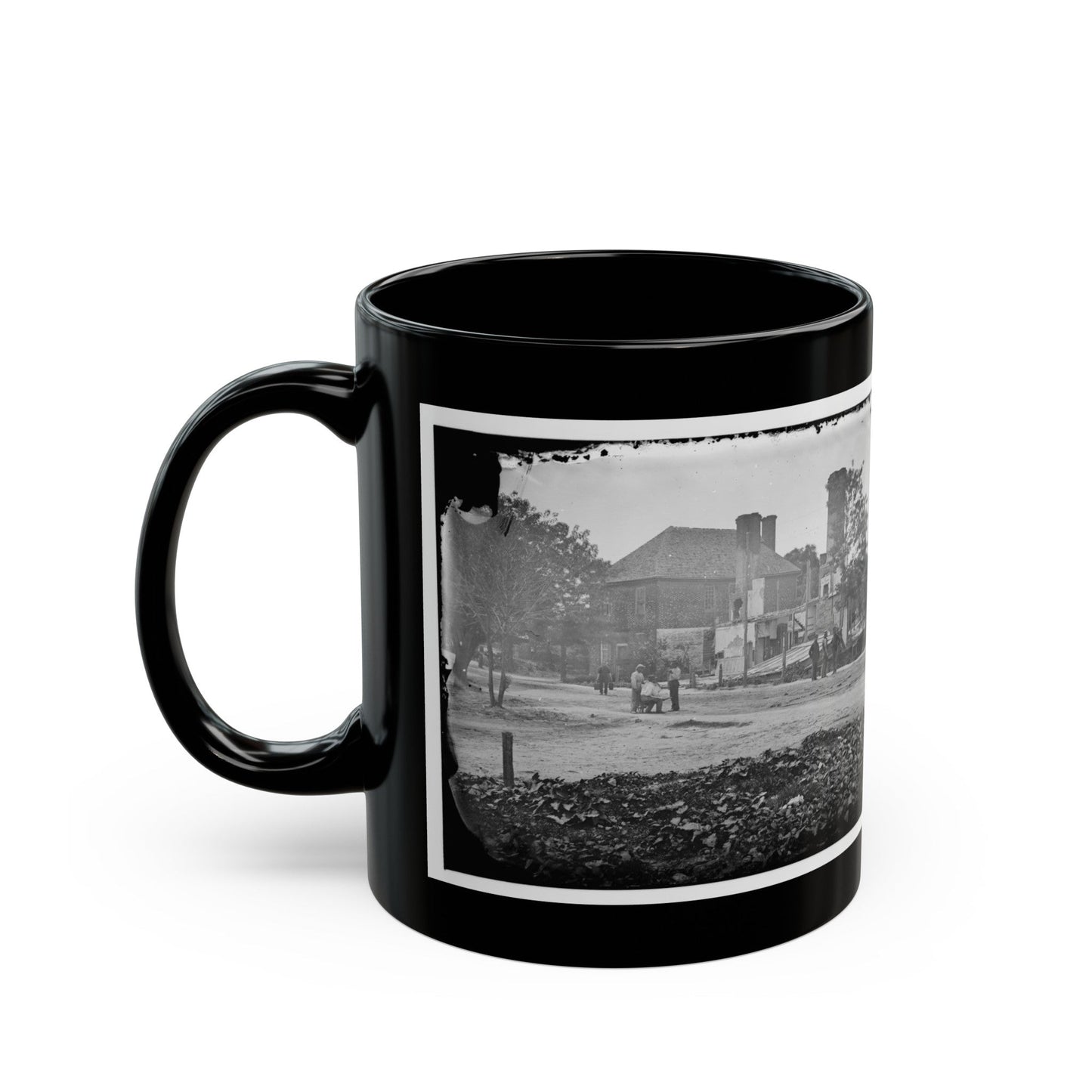 Yorktown, Va. Headquarters Of Gen. John B. Magruder (U.S. Civil War) Black Coffee Mug-The Sticker Space