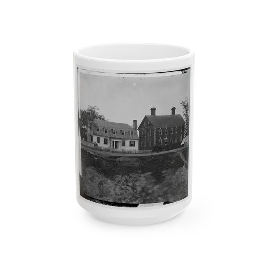 Yorktown, Va. Thomas Nelson House (Right), Used As A Hospital; In 1781 Used As A Headquarters By Lord Cornwallis (U.S. Civil War) White Coffee Mug