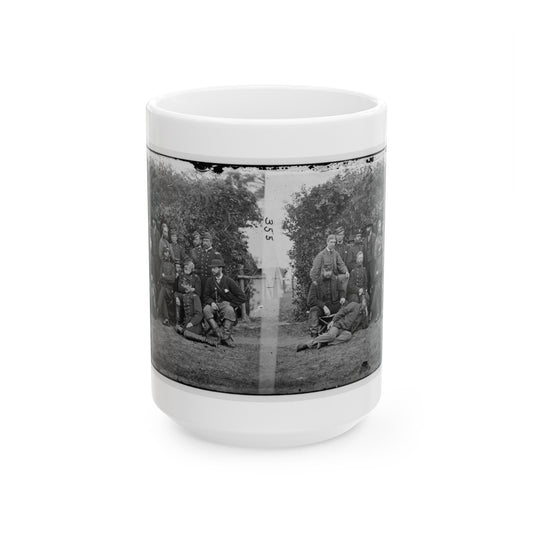 Yorktown, Va., Vicinity. Gen. Randolph B. Marcy, Officers, And Friends At Camp Winfield Scott (U.S. Civil War) White Coffee Mug
