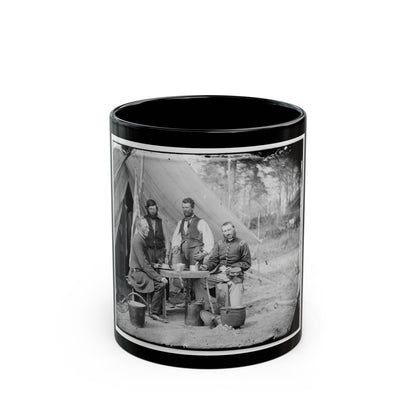 Yorktown, Va., Vicinity. Group Before The Photographic Tent At Camp Winfield Scott (U.S. Civil War) Black Coffee Mug-11oz-The Sticker Space