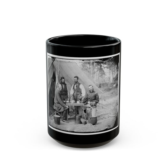 Yorktown, Va., Vicinity. Group Before The Photographic Tent At Camp Winfield Scott (U.S. Civil War) Black Coffee Mug
