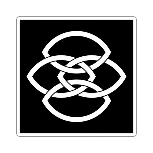 Yotsuwa inverted (Japan) (Coat of Arms) STICKER Vinyl Kiss-Cut Decal 2 Inch White - The Sticker Space