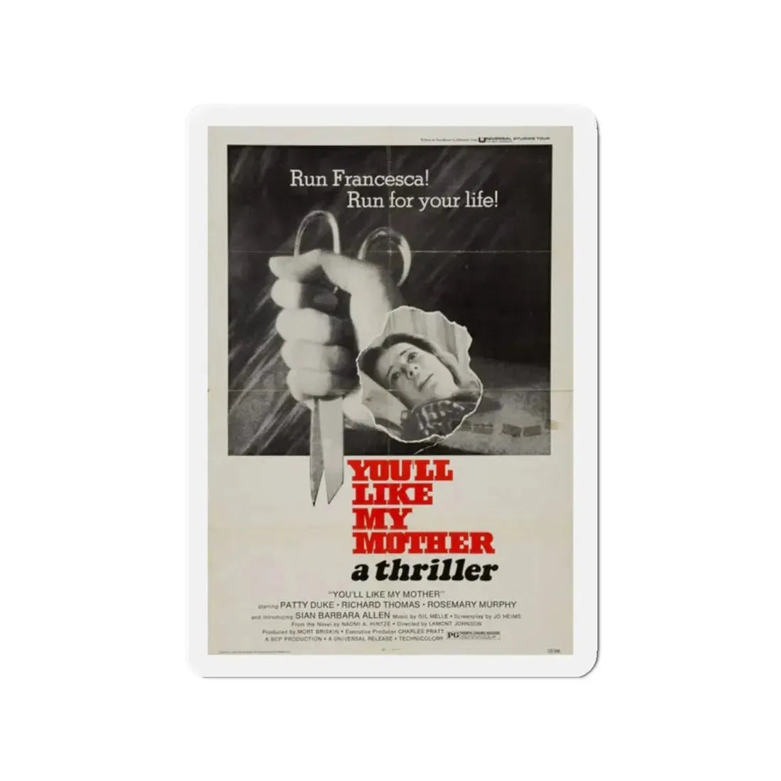 YOU'LL LIKE MY MOTHER 1972 Movie Poster - Refrigerator Magnet 2 Inch - The Sticker Space