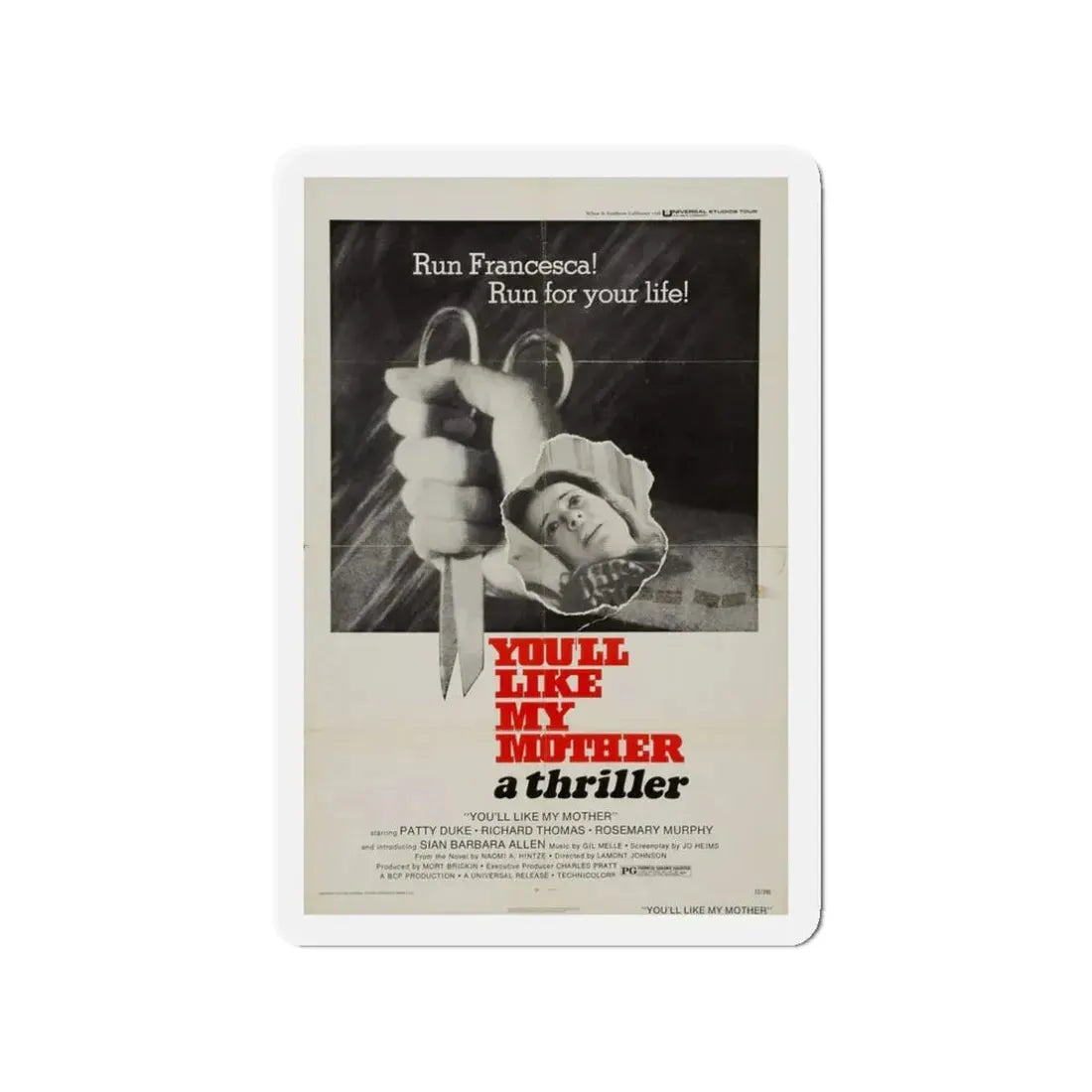 YOU'LL LIKE MY MOTHER 1972 Movie Poster - Refrigerator Magnet 3 Inch - The Sticker Space