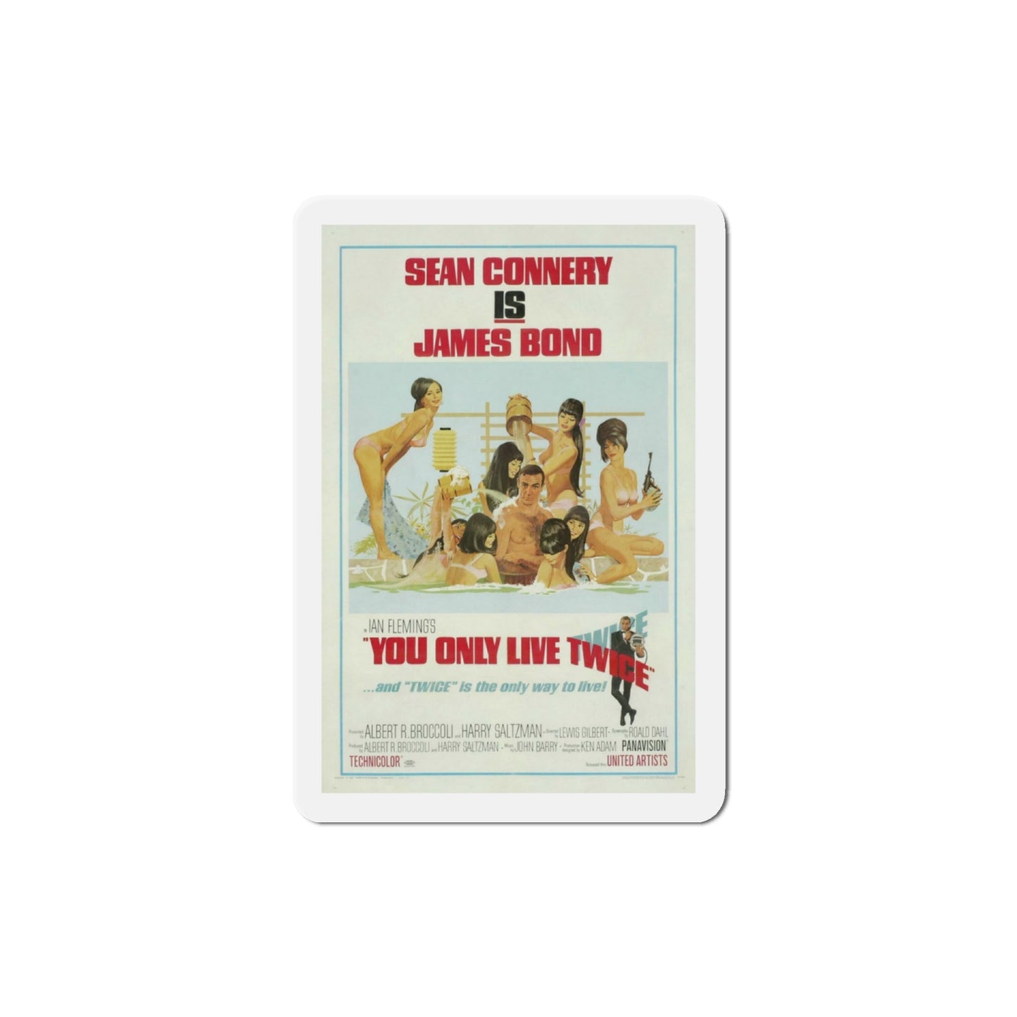 You Only Live Twice 1967 Movie Poster Die-Cut Magnet-3 Inch-The Sticker Space