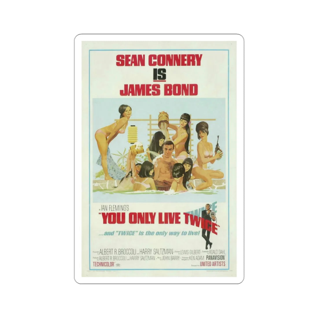 You Only Live Twice 1967 Movie Poster STICKER Vinyl Die-Cut Decal 3 Inch - The Sticker Space