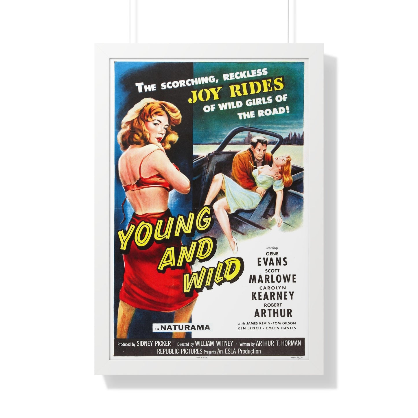 YOUNG AND WILD 1958 - Framed Movie Poster-20" x 30"-The Sticker Space