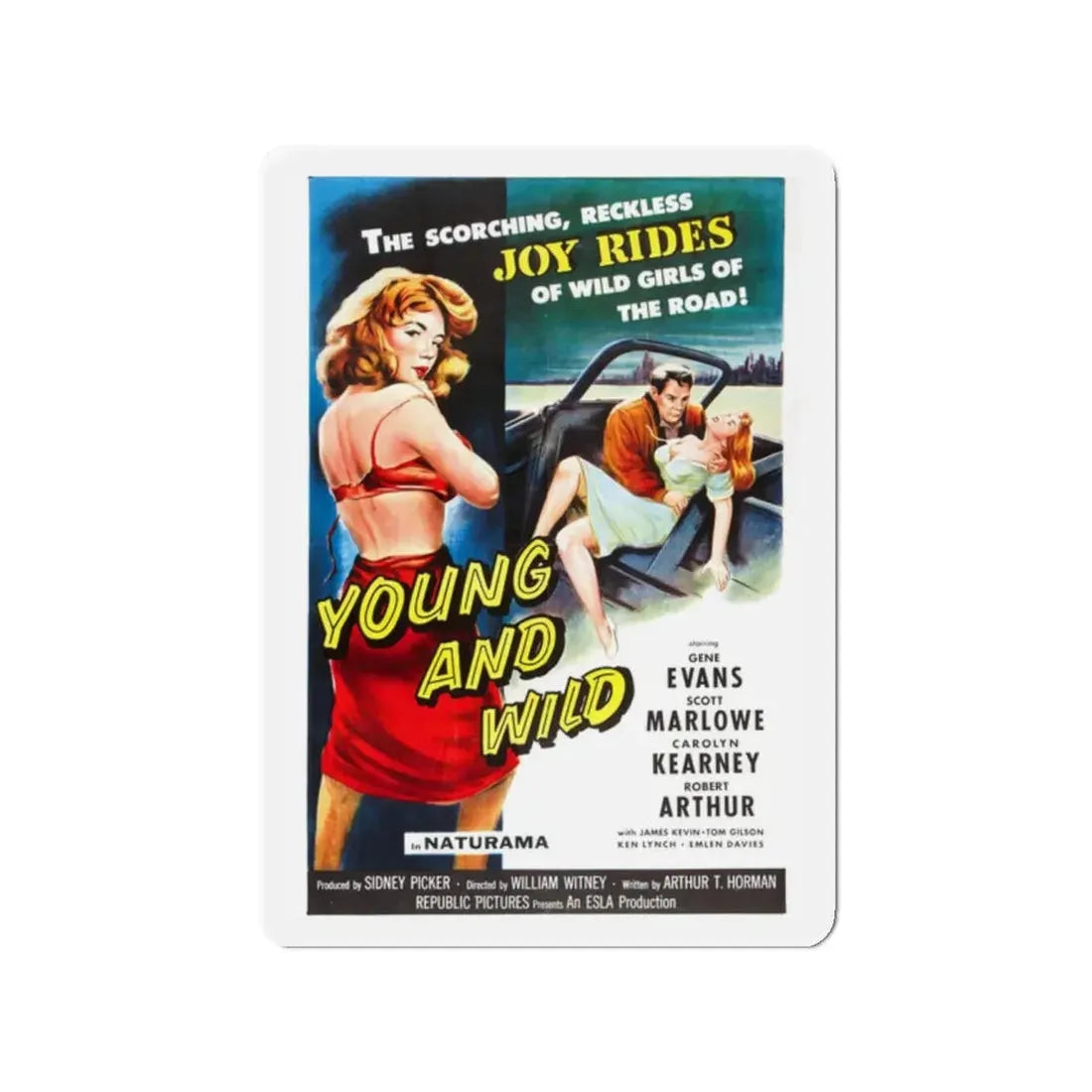 YOUNG AND WILD 1958 Movie Poster - Refrigerator Magnet 2 Inch - The Sticker Space