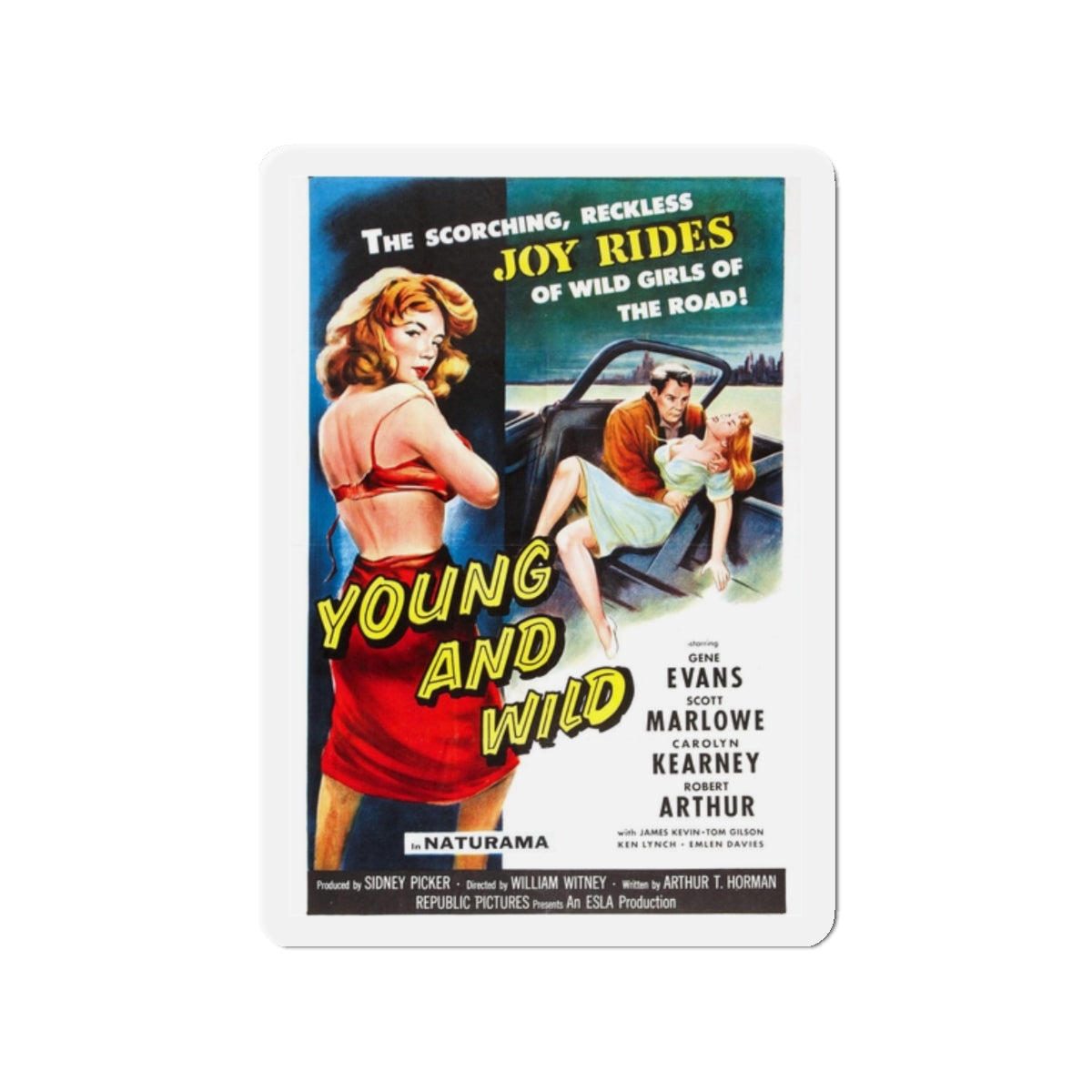 YOUNG AND WILD 1958 Movie Poster - Refrigerator Magnet