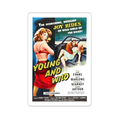YOUNG AND WILD 1958 Movie Poster - STICKER Vinyl Kiss-Cut Decal 3 Inch White - The Sticker Space