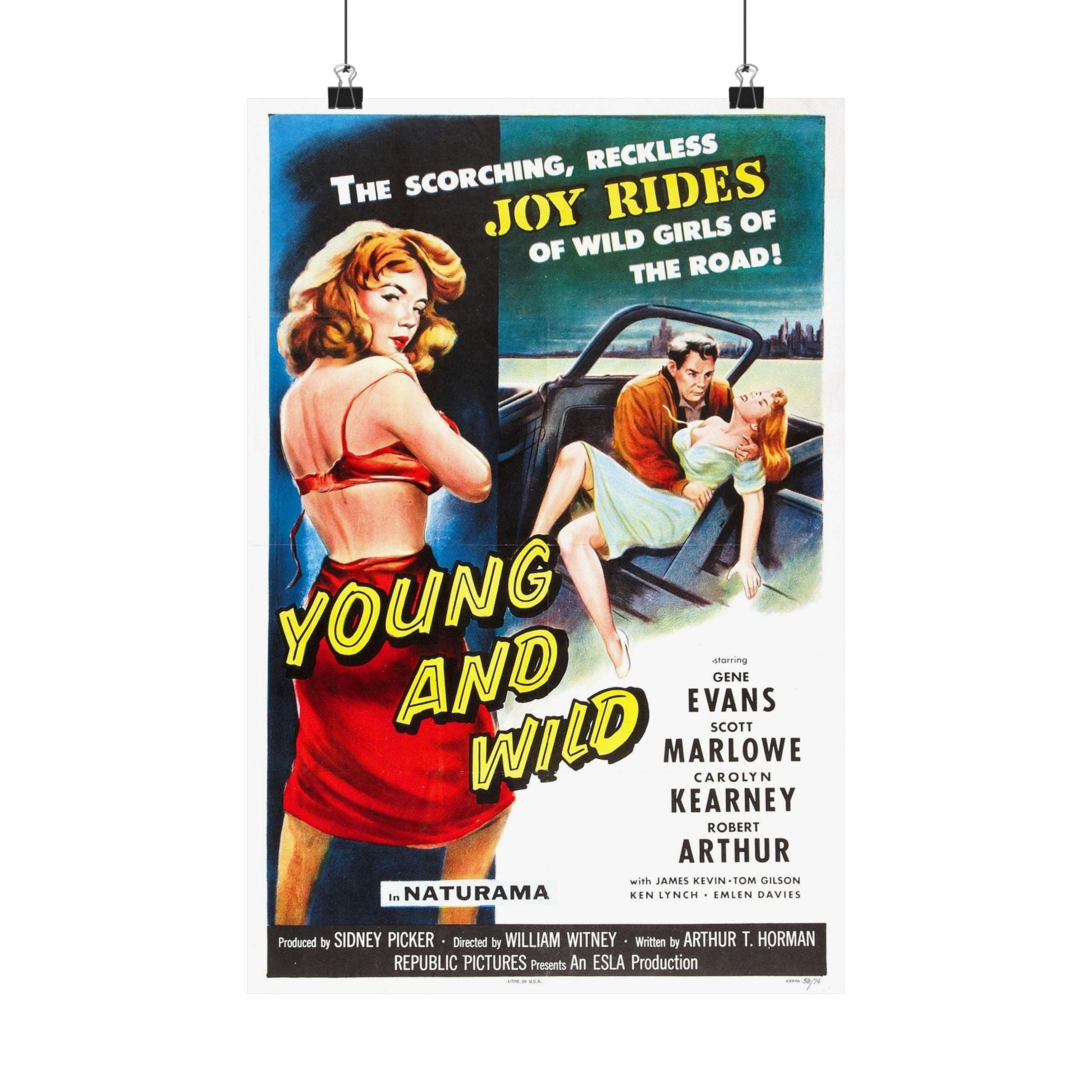 YOUNG AND WILD 1958 - Paper Movie Poster-12″ x 18″-The Sticker Space