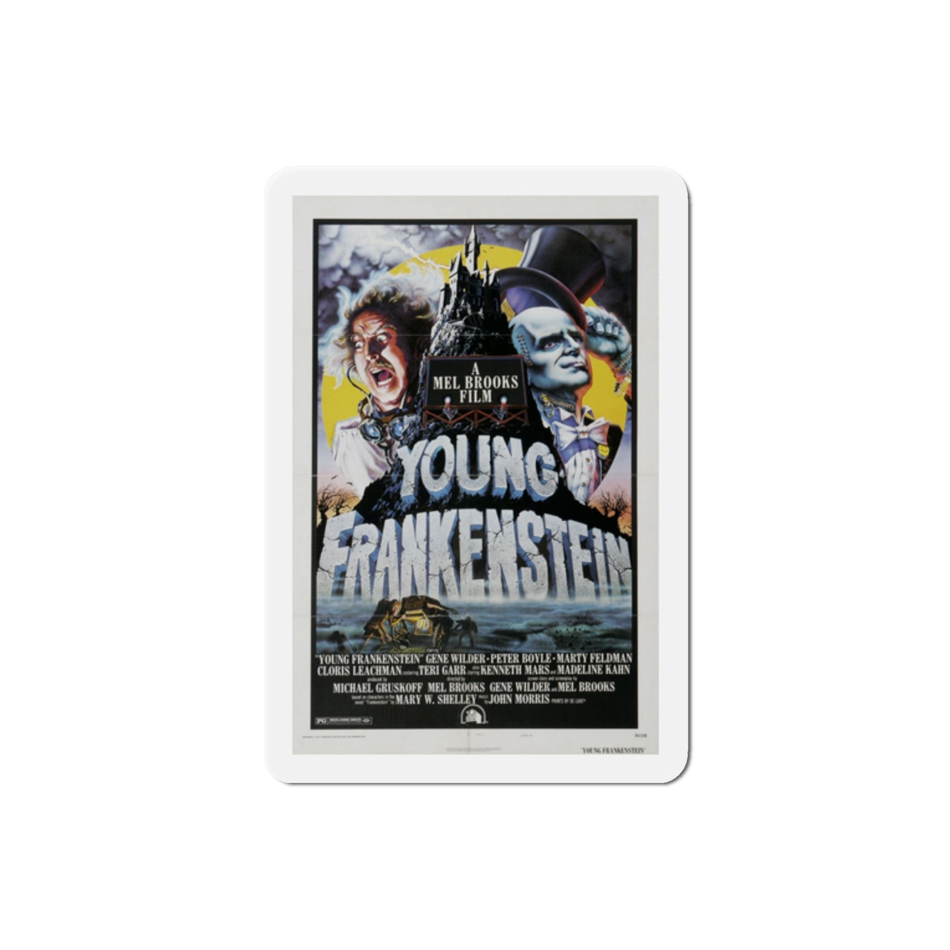 Young Frankenstein 1974 Movie Poster Die-Cut Magnet-2" x 2"-The Sticker Space