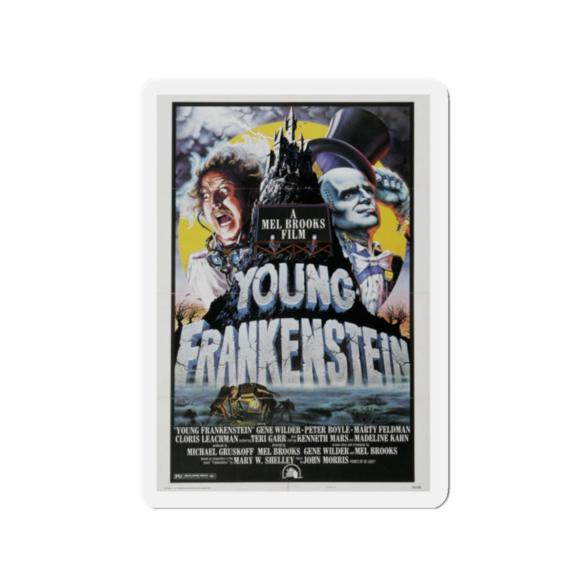 YOUNG FRANKENSTEIN 1974 Movie Poster - Refrigerator Magnet-2" x 2"-The Sticker Space