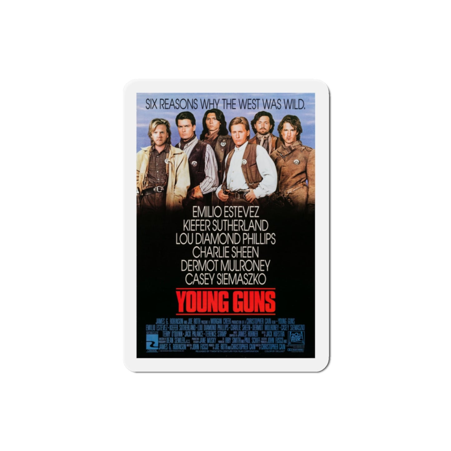 Young Guns 1988 Movie Poster Die-Cut Magnet-2" x 2"-The Sticker Space