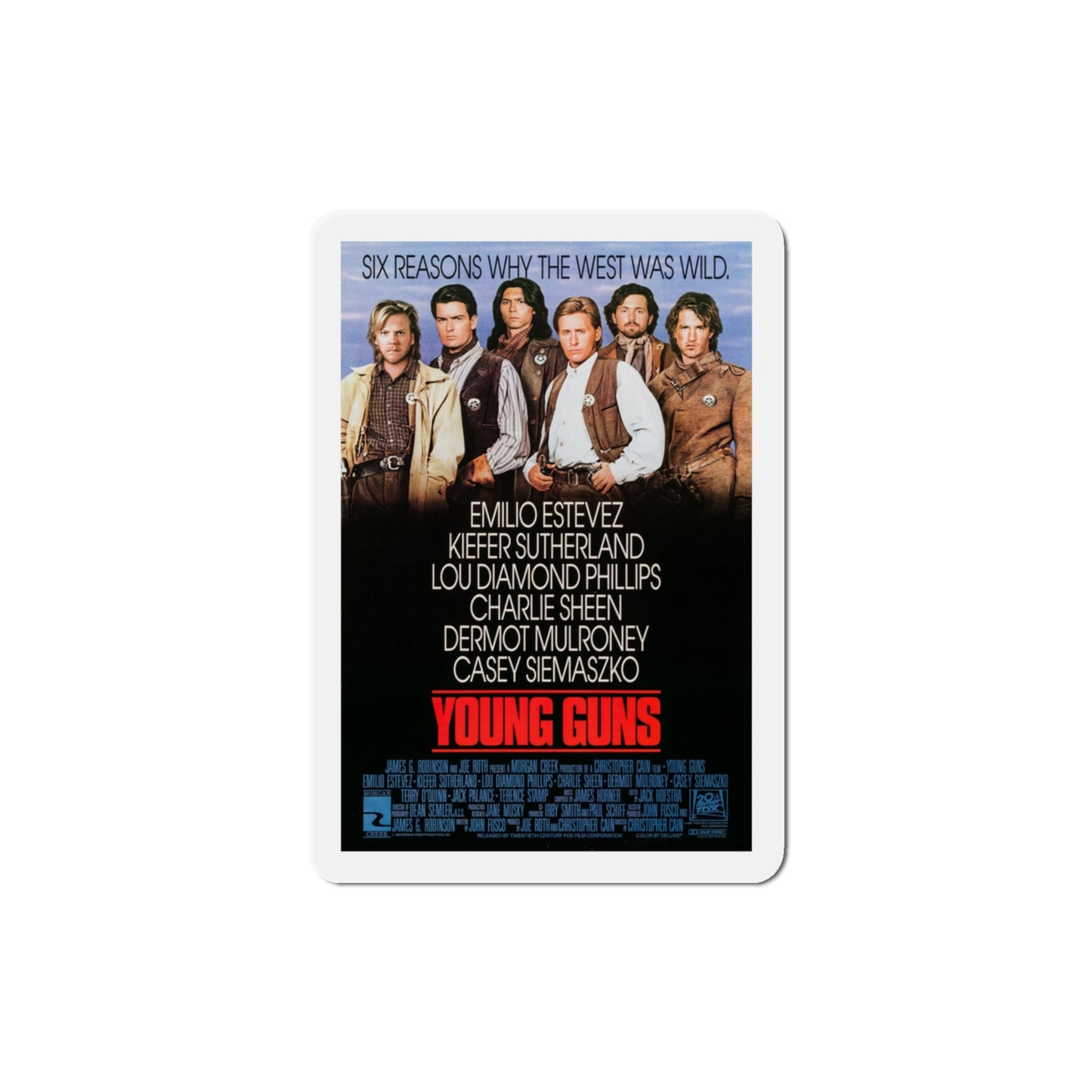 Young Guns 1988 Movie Poster Die-Cut Magnet-3" x 3"-The Sticker Space