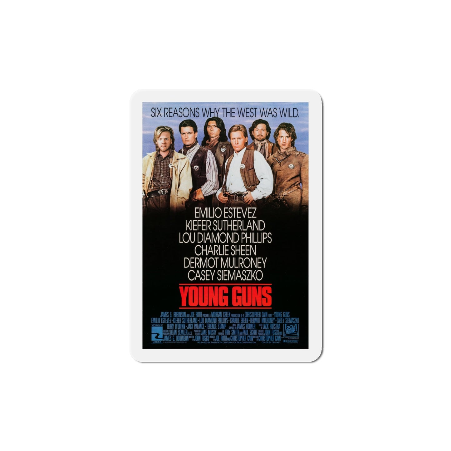 Young Guns 1988 Movie Poster Die-Cut Magnet-4" x 4"-The Sticker Space