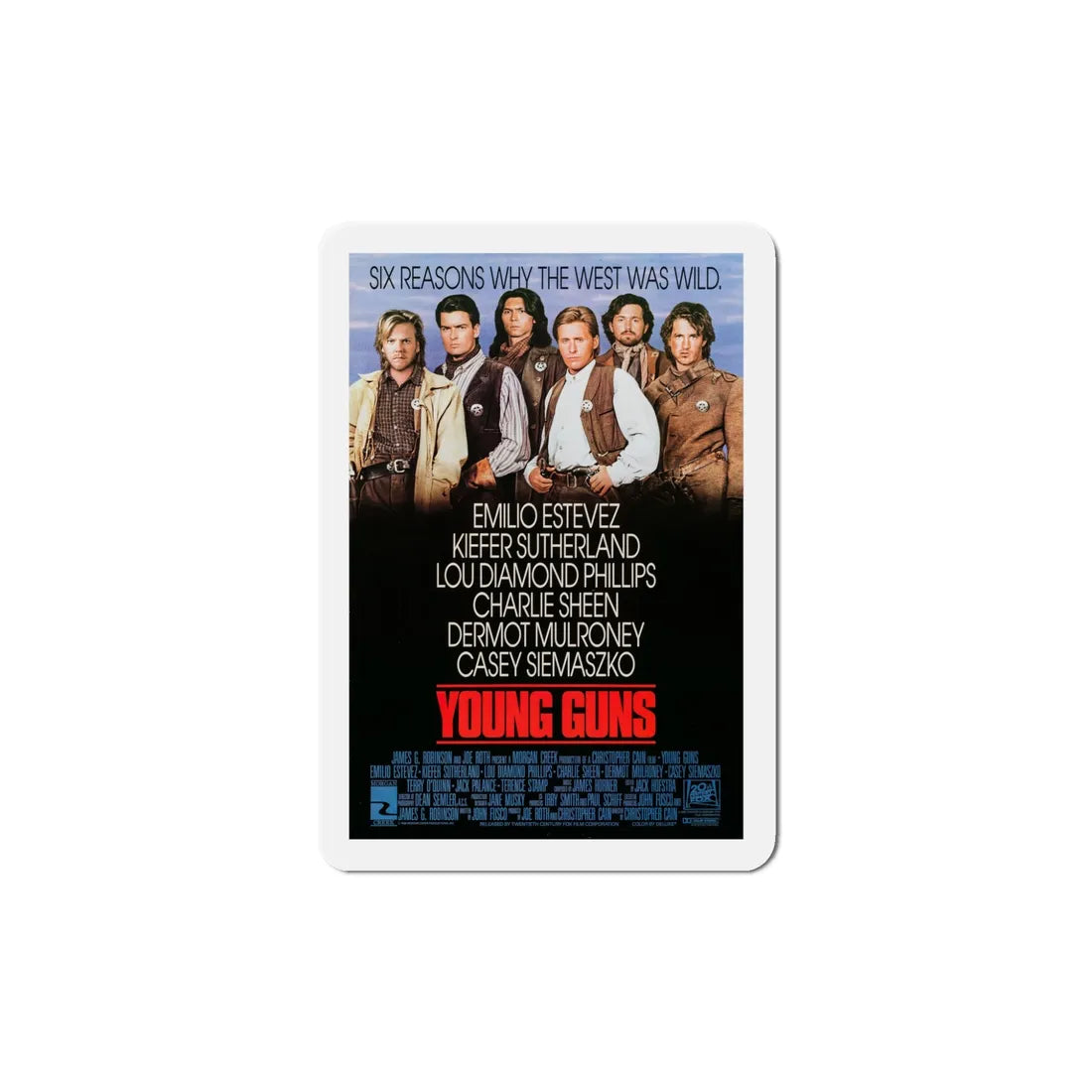 Young Guns 1988 Movie Poster Refrigerator Magnet 5 Inch - The Sticker Space