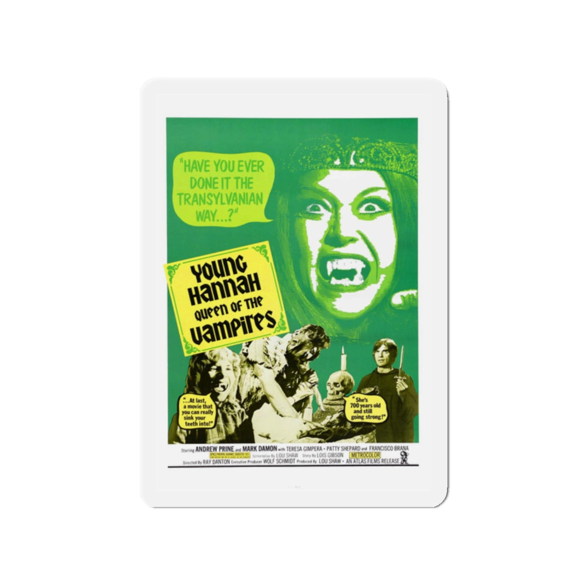 YOUNG HANNAH QUEEN OF THE VAMPIRES 1973 Movie Poster - Refrigerator Magnet-2" x 2"-The Sticker Space