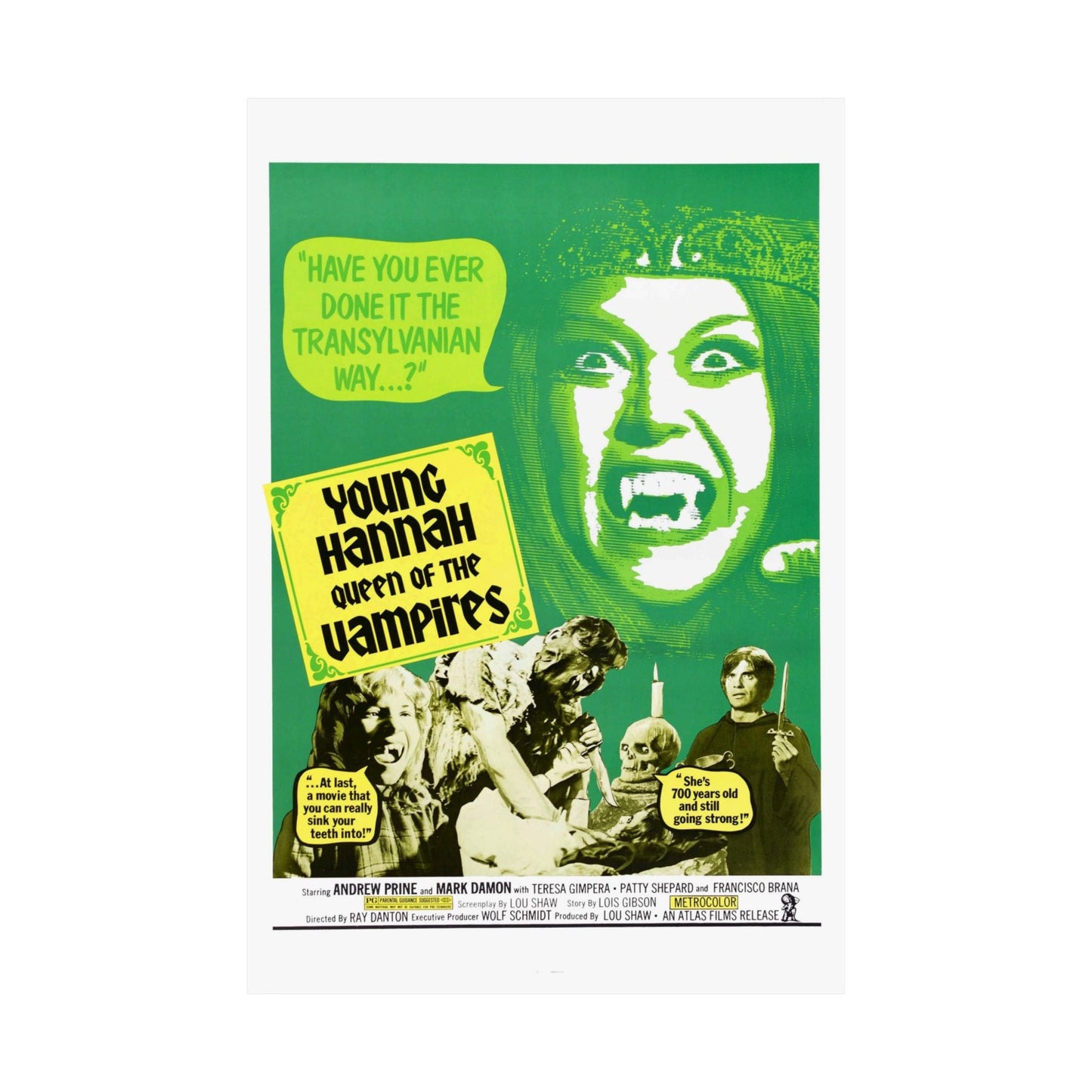 YOUNG HANNAH QUEEN OF THE VAMPIRES 1973 - Paper Movie Poster-The Sticker Space