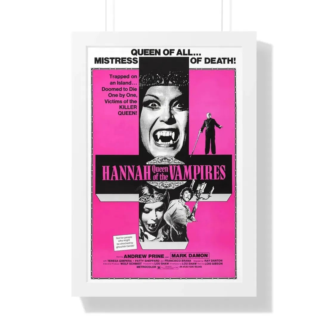 YOUNG HANNAH QUEEN OF THE VAMPIRES (2) 1973 - Framed Movie Poster 16″ x 24″ White - The Sticker Space