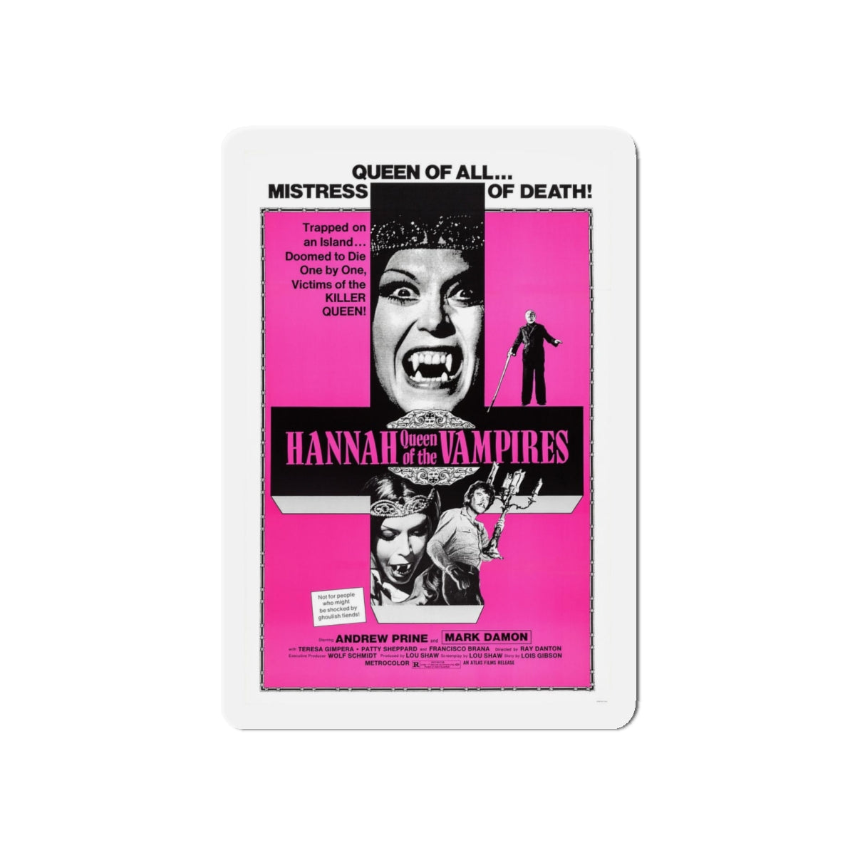 YOUNG HANNAH QUEEN OF THE VAMPIRES (2) 1973 Movie Poster - Refrigerator Magnet-5" x 5"-The Sticker Space