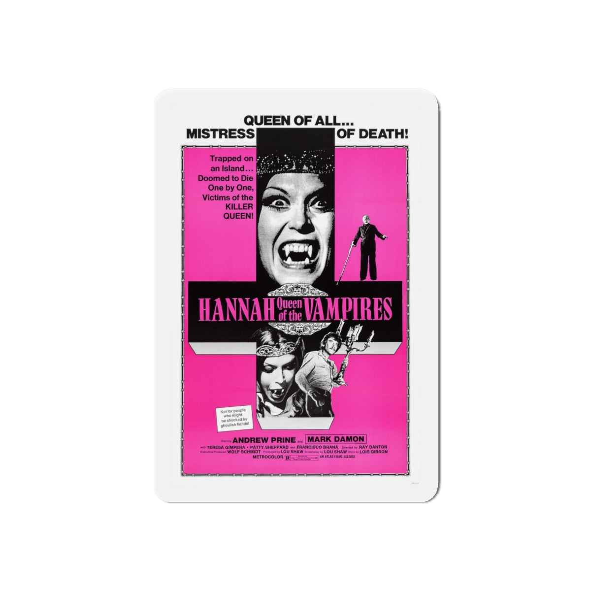 YOUNG HANNAH QUEEN OF THE VAMPIRES (2) 1973 Movie Poster - Refrigerator Magnet-6 × 6"-The Sticker Space