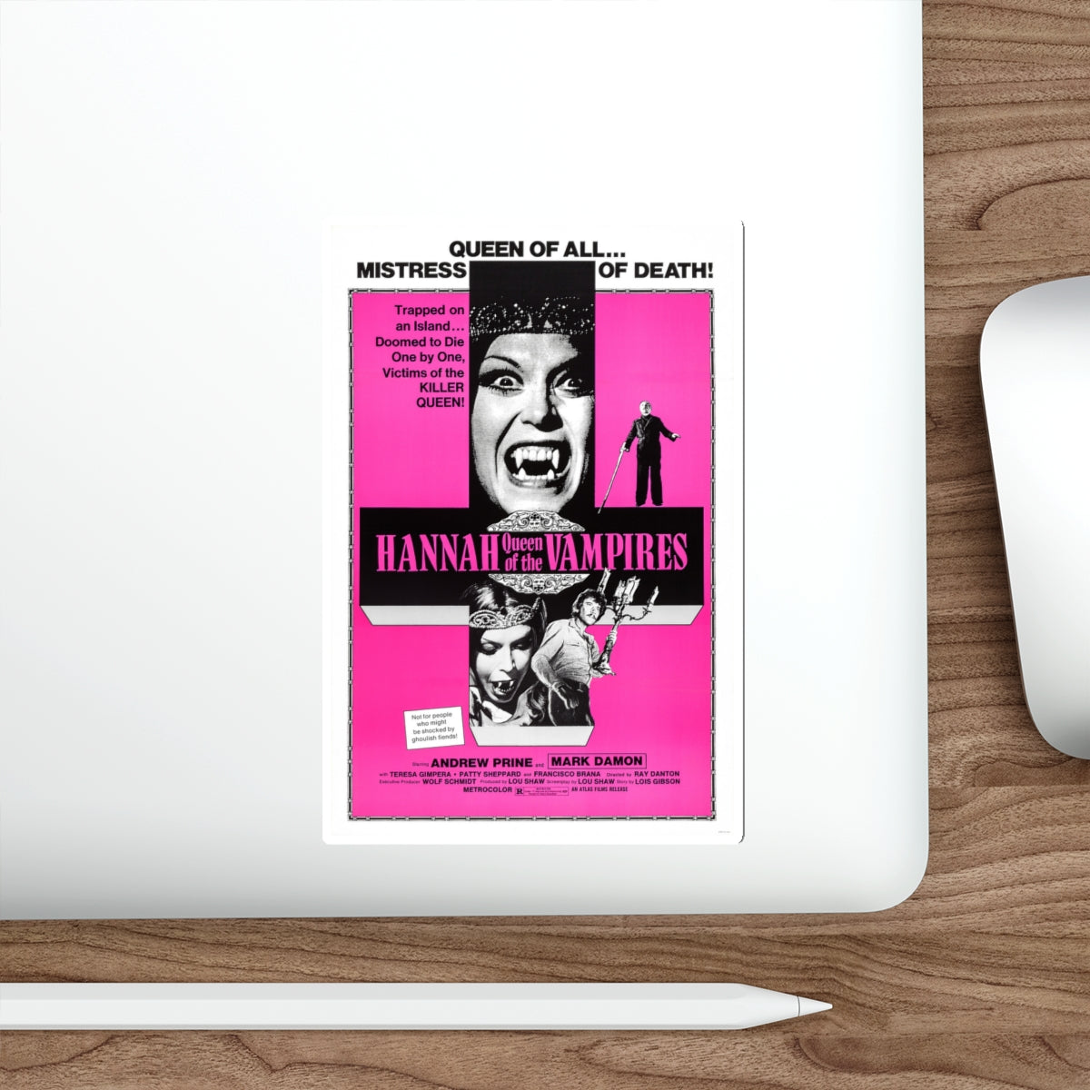 YOUNG HANNAH QUEEN OF THE VAMPIRES (2) 1973 Movie Poster STICKER Vinyl Die-Cut Decal-The Sticker Space