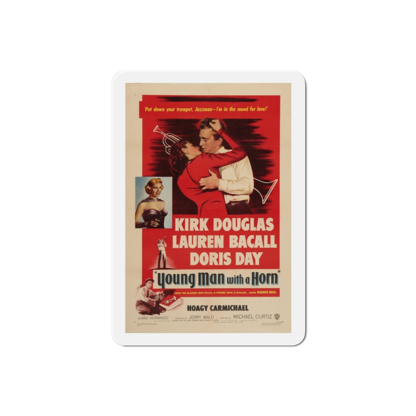 Young Man with a Horn 1950 Movie Poster Die-Cut Magnet-2 Inch-The Sticker Space