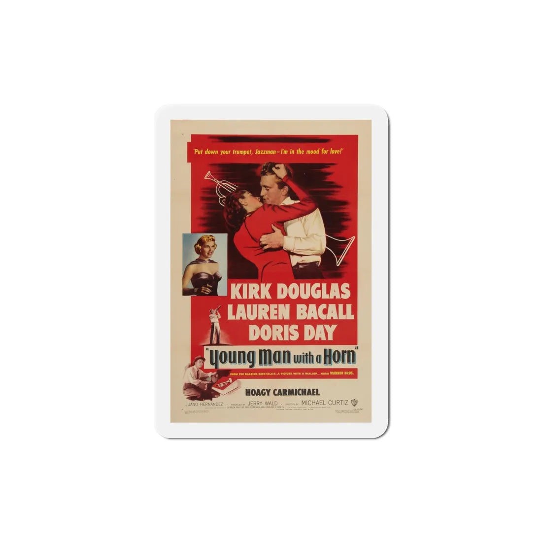 Young Man with a Horn 1950 Movie Poster Refrigerator Magnet 4 Inch - The Sticker Space