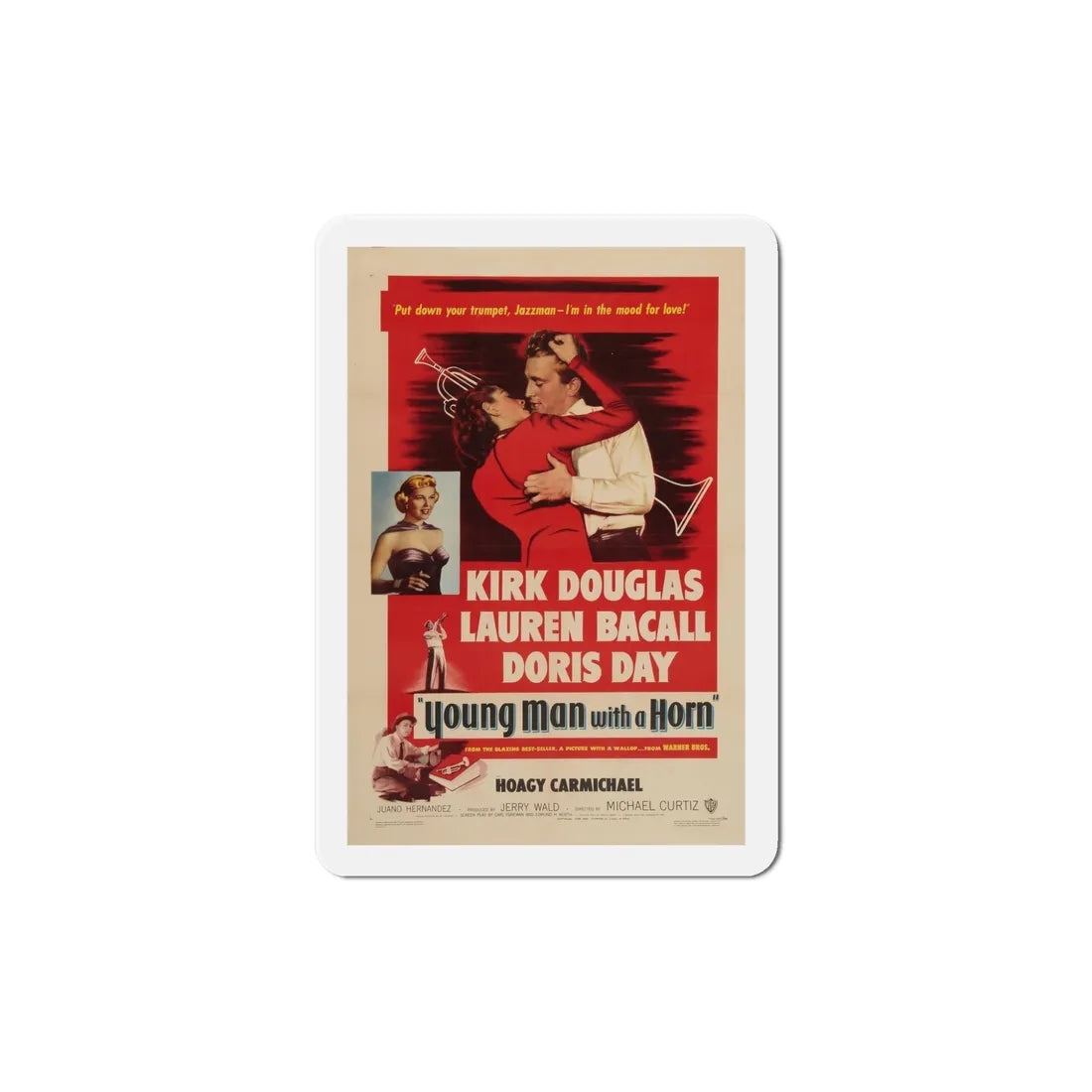 Young Man with a Horn 1950 Movie Poster Refrigerator Magnet 5 Inch - The Sticker Space