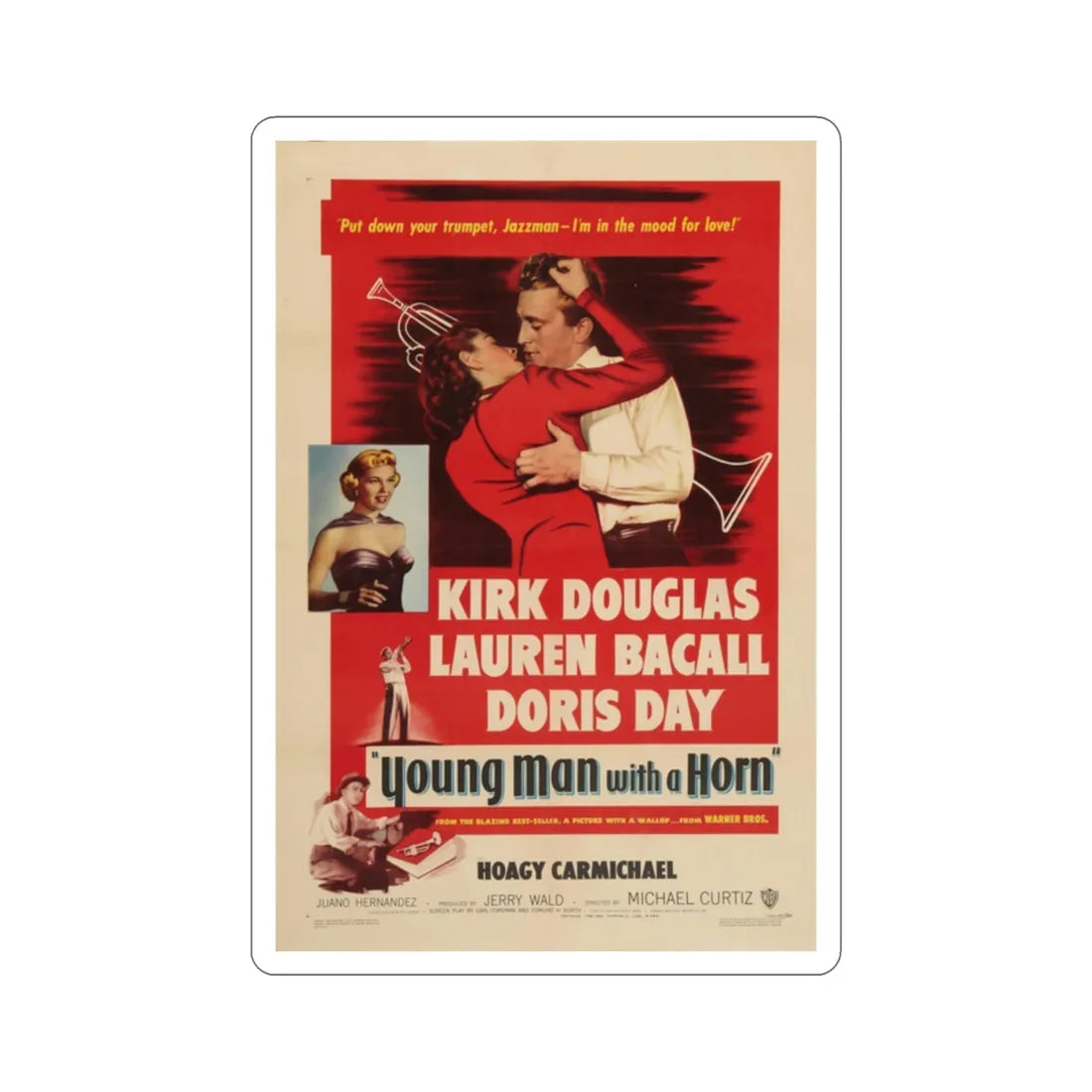 Young Man with a Horn 1950 Movie Poster STICKER Vinyl Die-Cut Decal 2 Inch - The Sticker Space