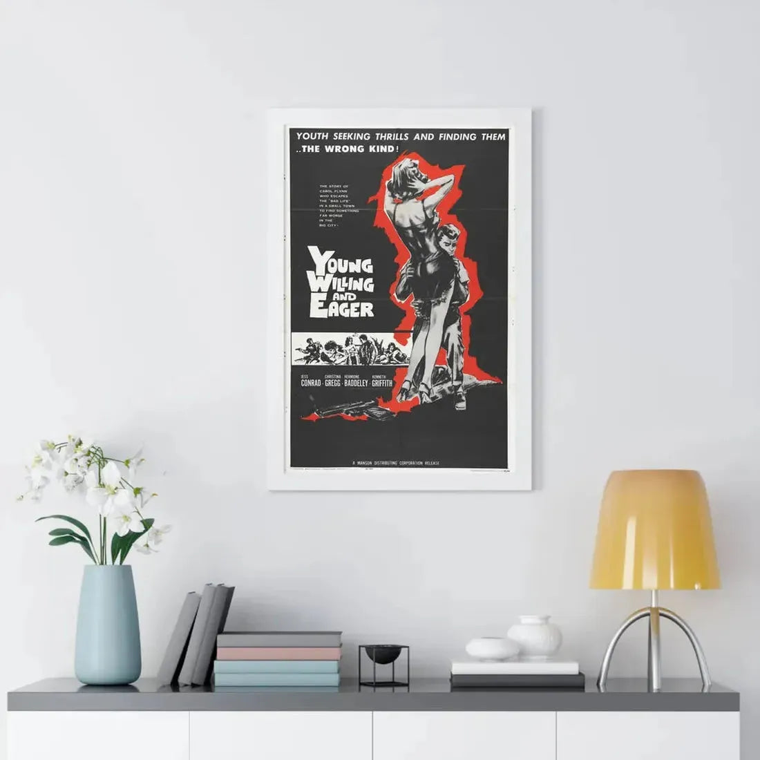 YOUNG WILLING AND EAGER 1961 - Framed Movie Poster - The Sticker Space