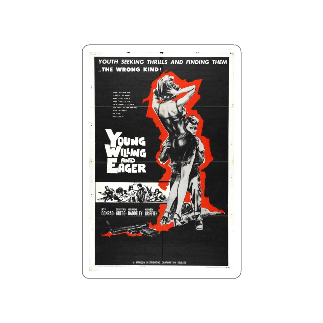 YOUNG WILLING AND EAGER 1961 Movie Poster STICKER Vinyl Die-Cut Decal 3 Inch - The Sticker Space