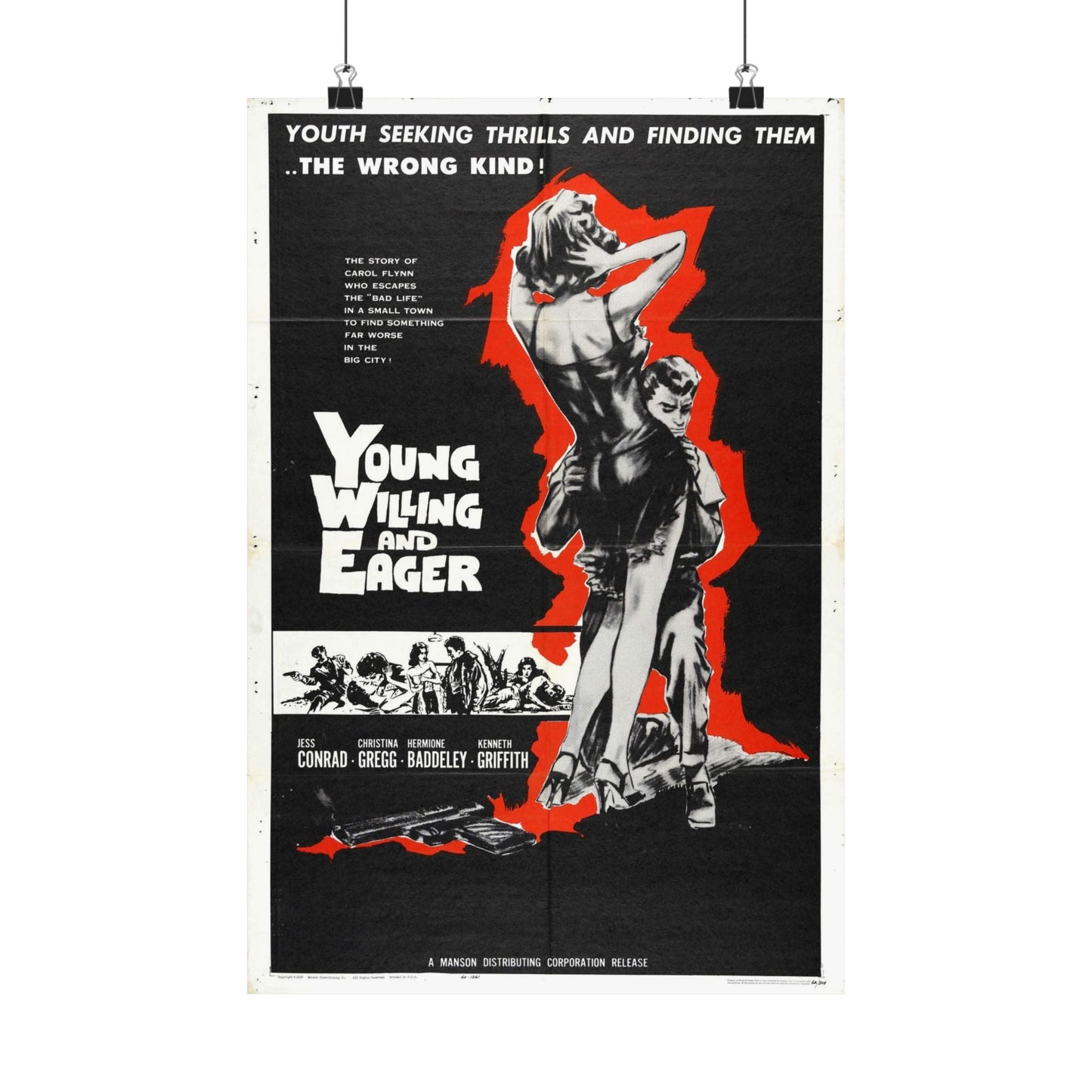 YOUNG WILLING AND EAGER 1961 - Paper Movie Poster-12″ x 18″-The Sticker Space