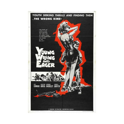 YOUNG WILLING AND EAGER 1961 - Paper Movie Poster - The Sticker Space