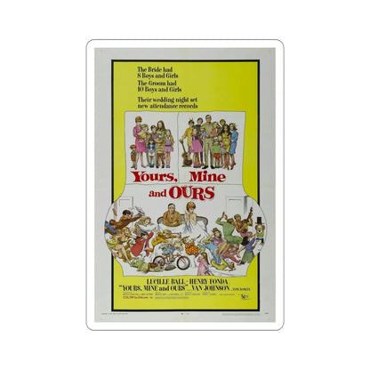 Yours Mine and Ours 1968 Movie Poster STICKER Vinyl Die-Cut Decal 5 Inch - The Sticker Space