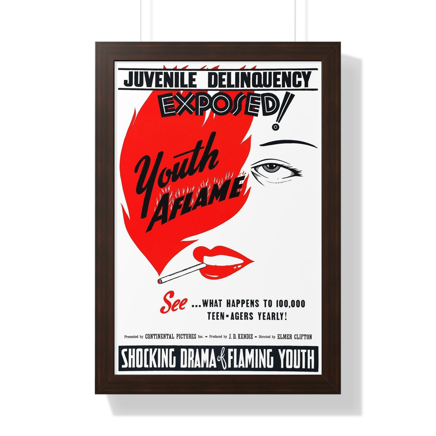 YOUTH AFLAME 1944 - Framed Movie Poster-16″ x 24″-The Sticker Space