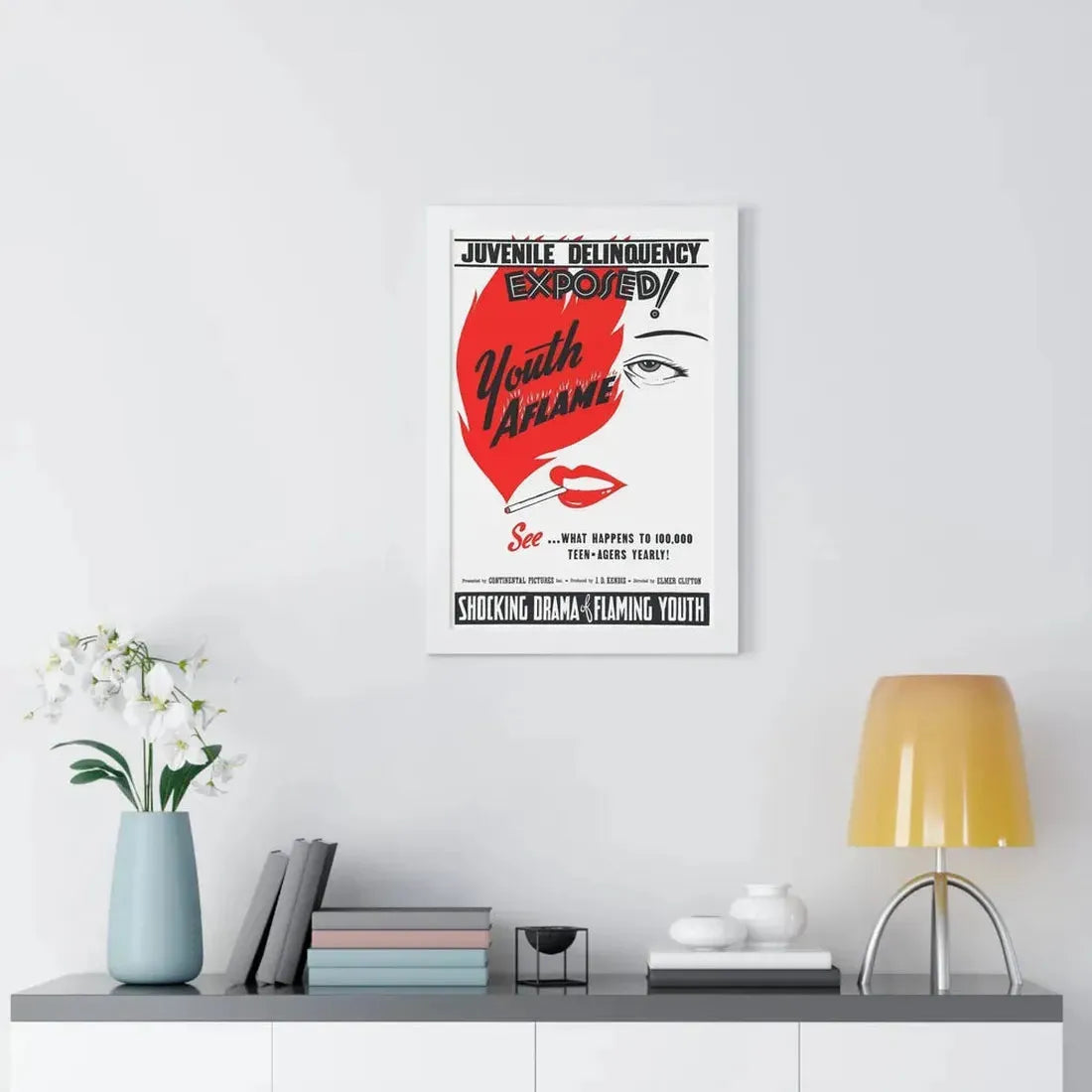 YOUTH AFLAME 1944 - Framed Movie Poster - The Sticker Space