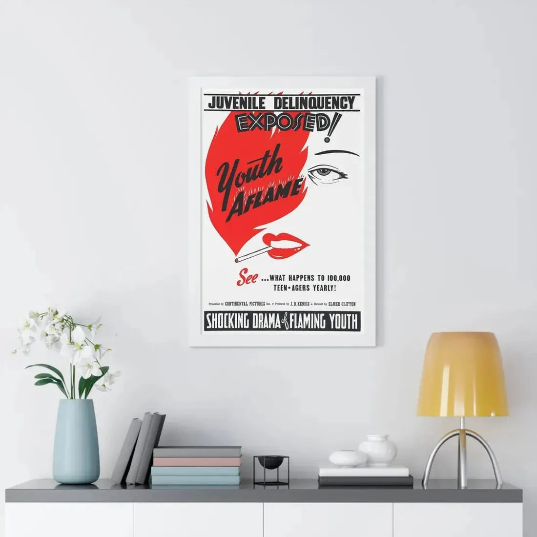 YOUTH AFLAME 1944 - Framed Movie Poster - The Sticker Space