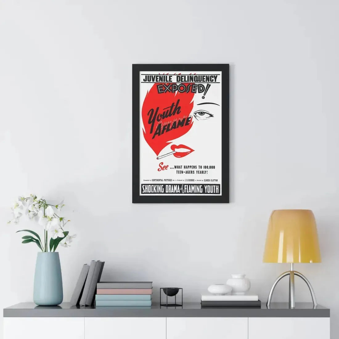 YOUTH AFLAME 1944 - Framed Movie Poster - The Sticker Space