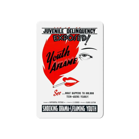 YOUTH AFLAME 1944 Movie Poster - Refrigerator Magnet 6 Inch - The Sticker Space