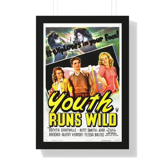 YOUTH RUNS WILD 1944 - Framed Movie Poster 16″ x 24″ Black - The Sticker Space