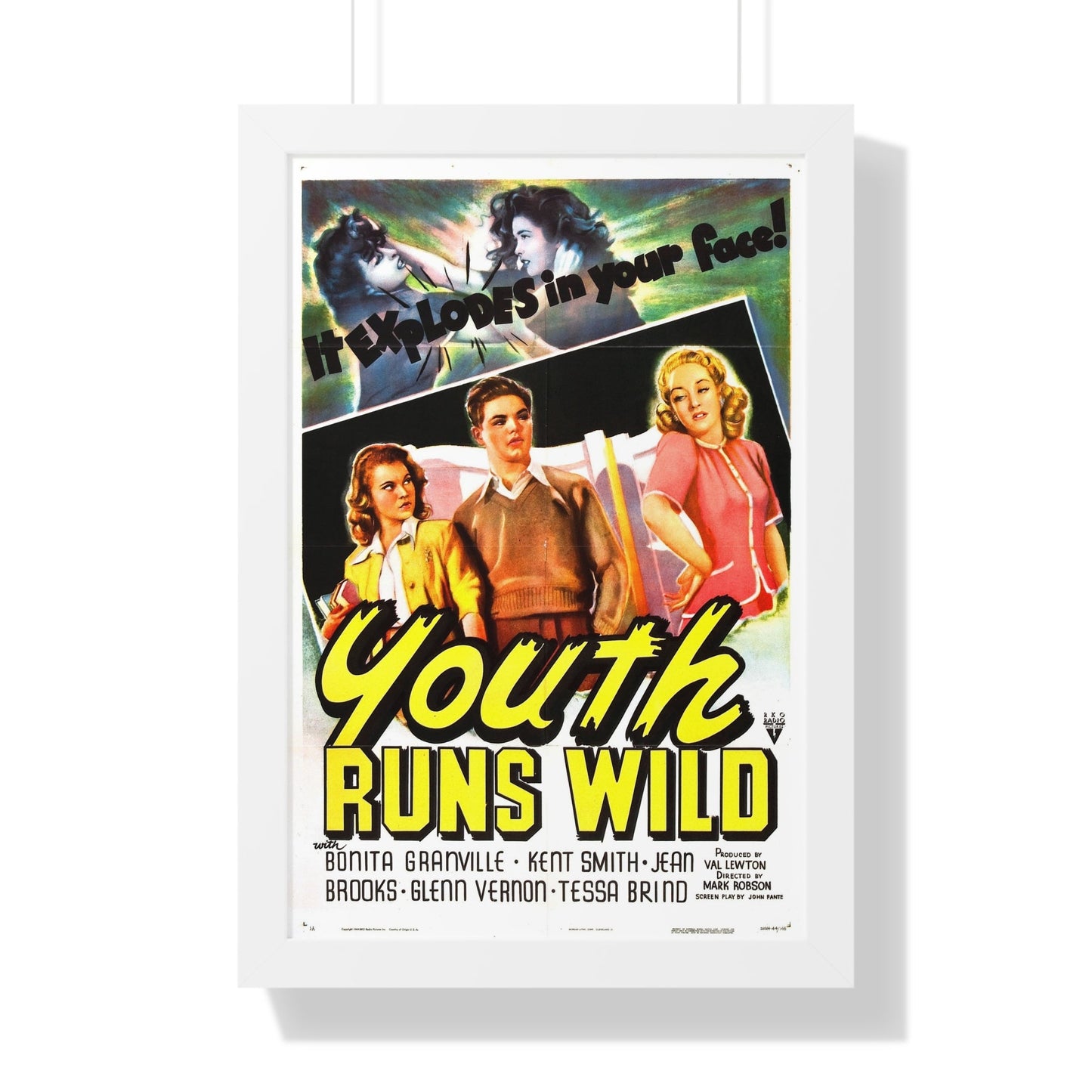 YOUTH RUNS WILD 1944 - Framed Movie Poster-16″ x 24″-The Sticker Space