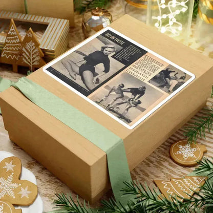 Yvette Vickers #114 - [Pages 102 & 103] Pages 1 & 2 of 4 with, Yvette Vickers+3 B&W Photos Brief Article & Caption from VUE Digest Mag. Oct. '55 (Vintage Female Icon) STICKER Vinyl Kiss-Cut Decal - The Sticker Space