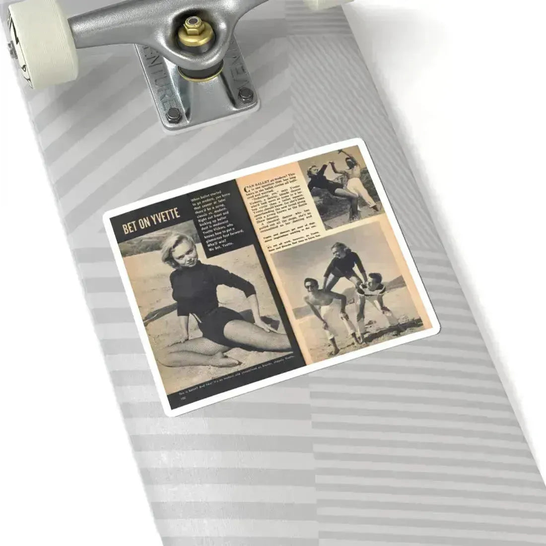 Yvette Vickers #114 - [Pages 102 & 103] Pages 1 & 2 of 4 with, Yvette Vickers+3 B&W Photos Brief Article & Caption from VUE Digest Mag. Oct. '55 (Vintage Female Icon) STICKER Vinyl Kiss-Cut Decal - The Sticker Space