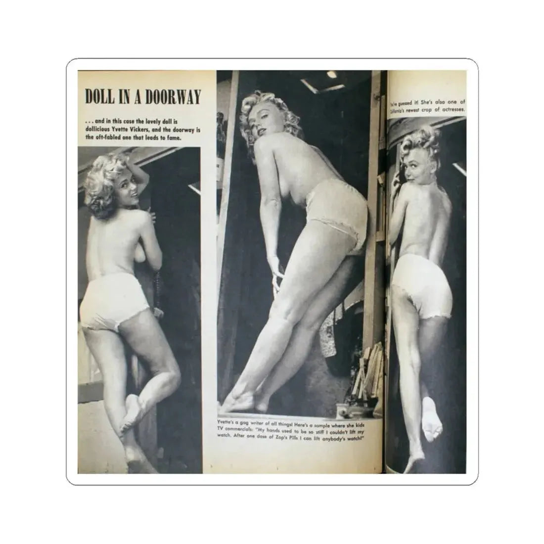 Yvette Vickers #86 (Vintage Female Icon) STICKER Vinyl Kiss-Cut Decal 6 Inch White - The Sticker Space