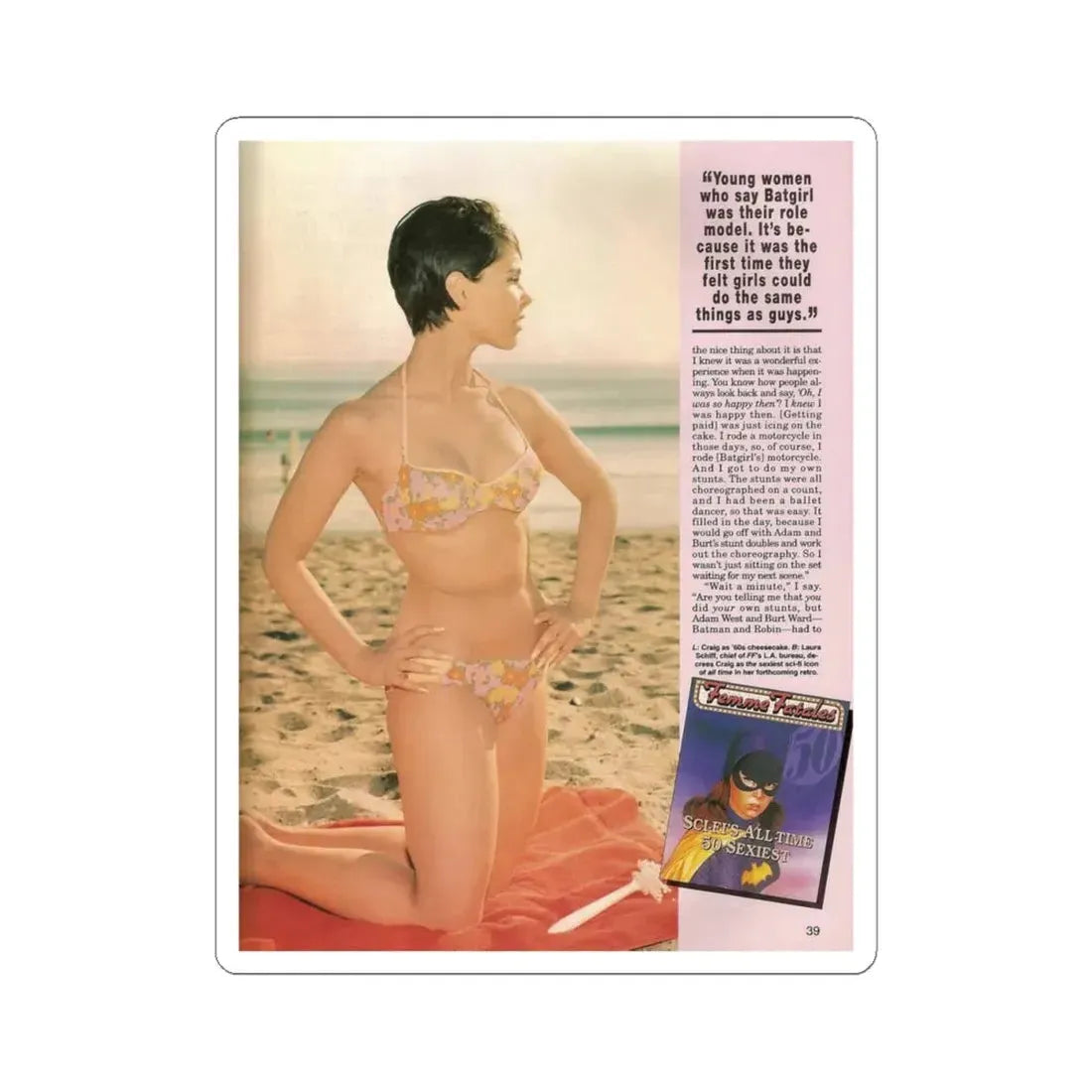 Yvonne Craig #210 - Femme Fatales Mag. December '98 Vol. 7 Issue #7 (Vintage Female Icon) STICKER Vinyl Kiss-Cut Decal 4 Inch White - The Sticker Space